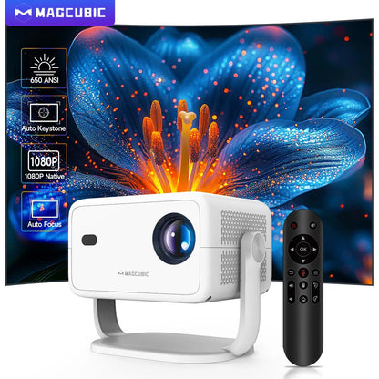 Native 1080P 650ANSI 8K Android14 L018 Projector with Auto Keystone Correction Focus Wifi6 BT5.4 Portable Movie Outdoor