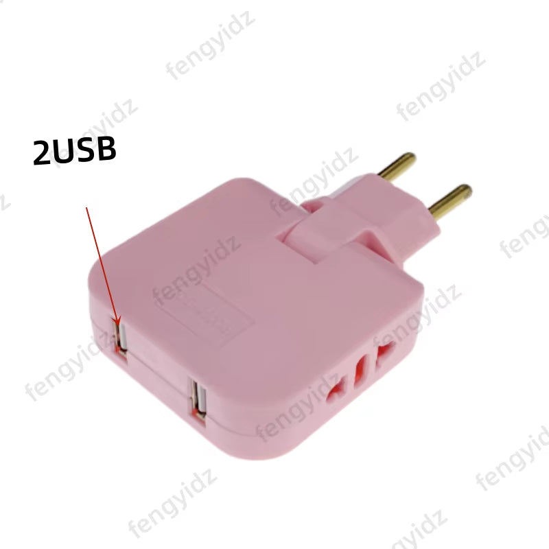 3 in 1 EU Power Socket Plug Adapter Foldable US to EU Travel Aadapters Power Converter KR Plug Electrical Socket AC Outlet